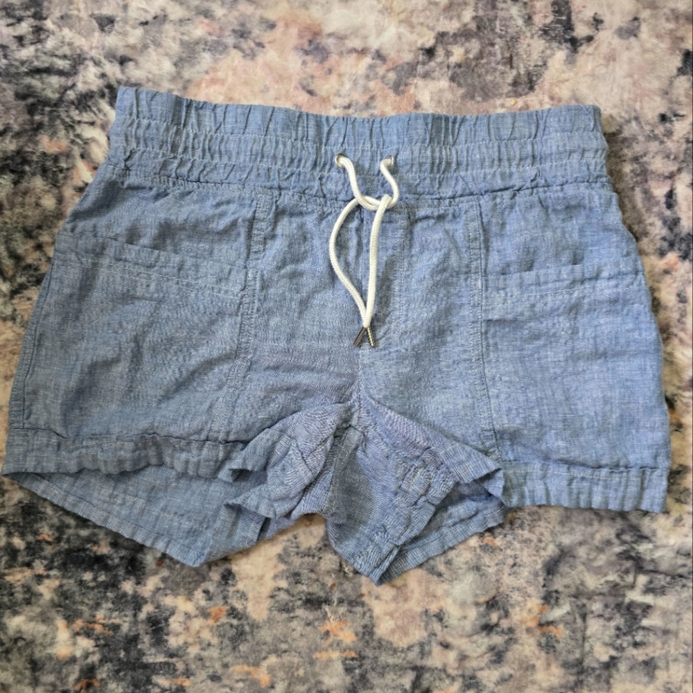 Athleta Pull On Tie Waist 100% Linen Summer Stylish Casual Short, Women's 6
